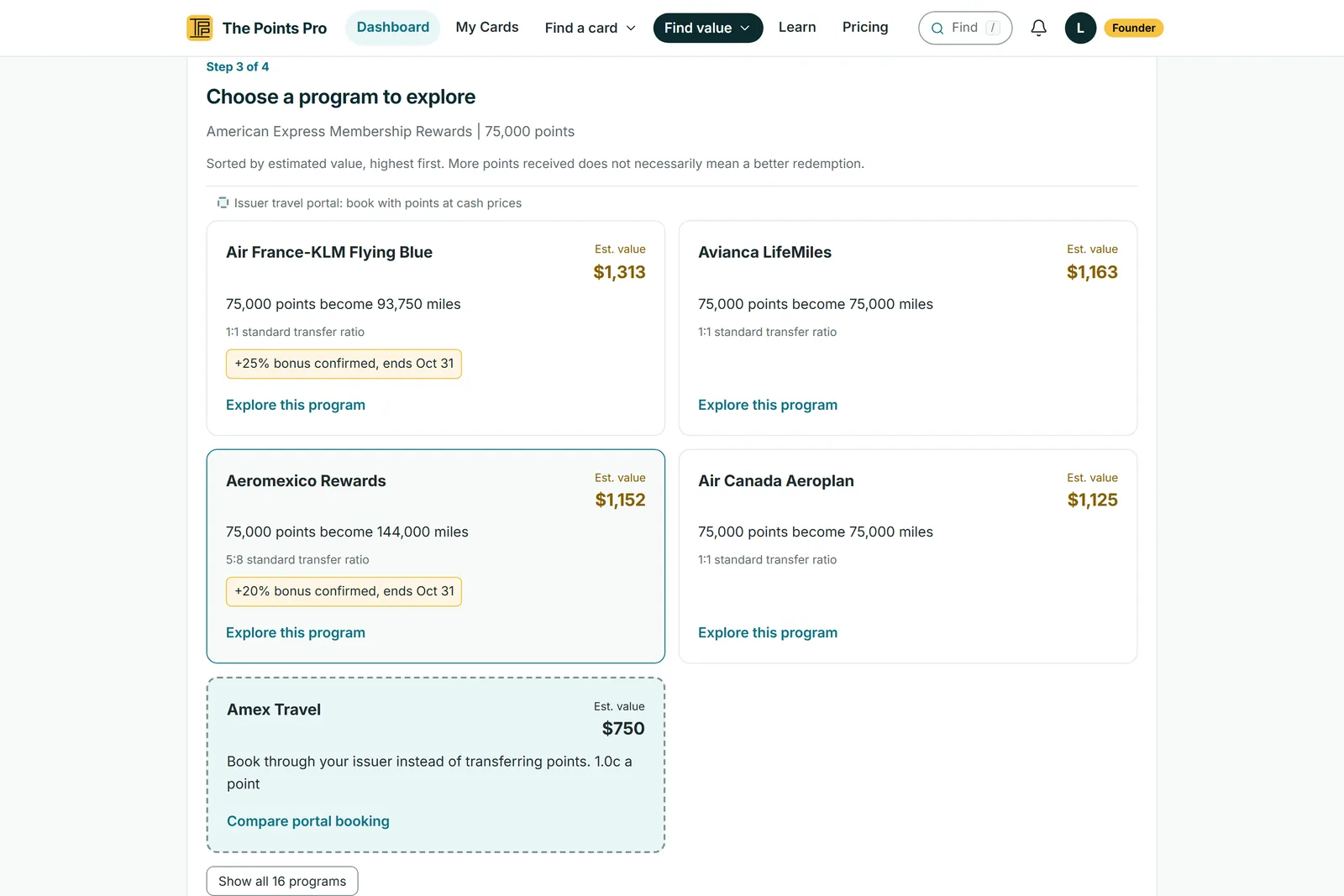 Web Transfer Options step-by-step comparison planner